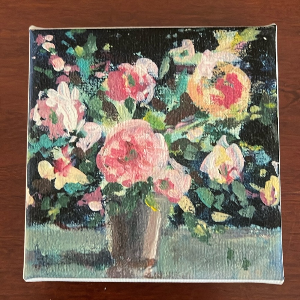 Small floral print on canvas